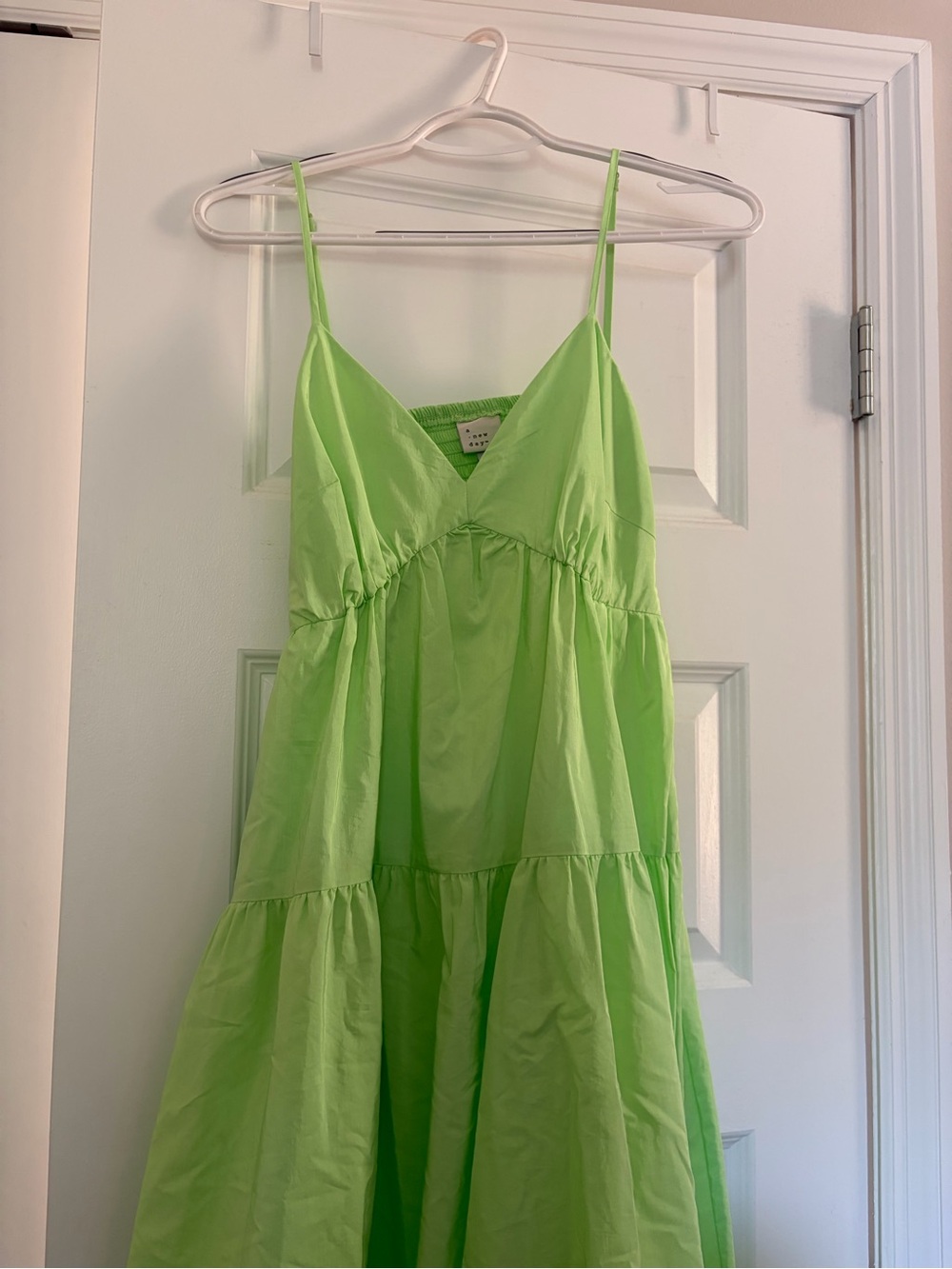 a new day Neon Lime Spaghetti Strap Tiered Maxi Dress